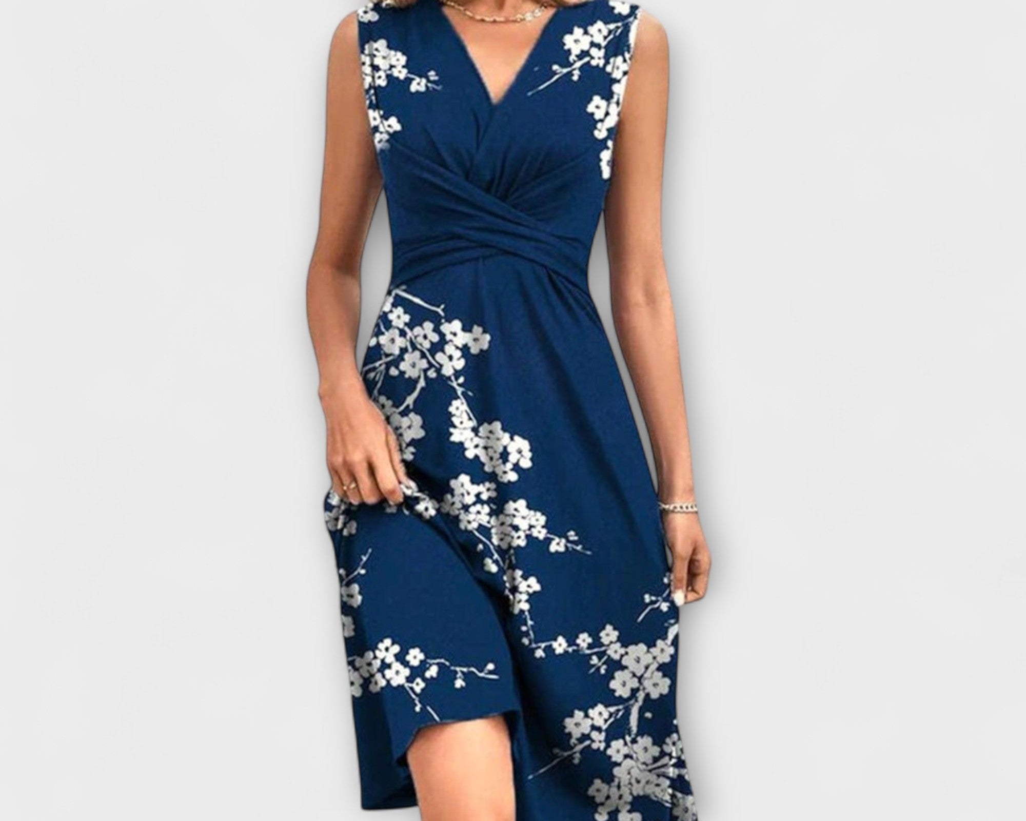 Lina - Letní šaty s překládaným výstřihem