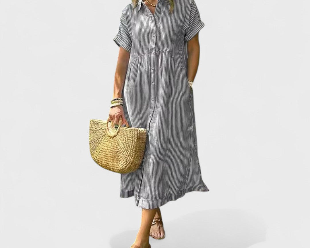 Angela - Vzdušné Pruhované Šaty