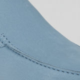 Pánské semišové loafery – Slip-On Chukka style, plochý podpatek – Světle modré