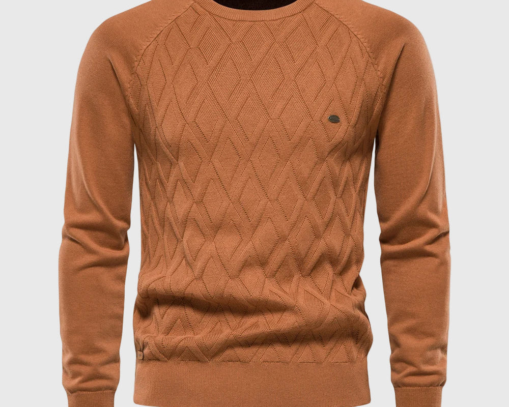Huberd | Pánský svetr s kostkovaným vzorem