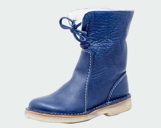 Voděodolné kožené boty s vlněnou podšívkou