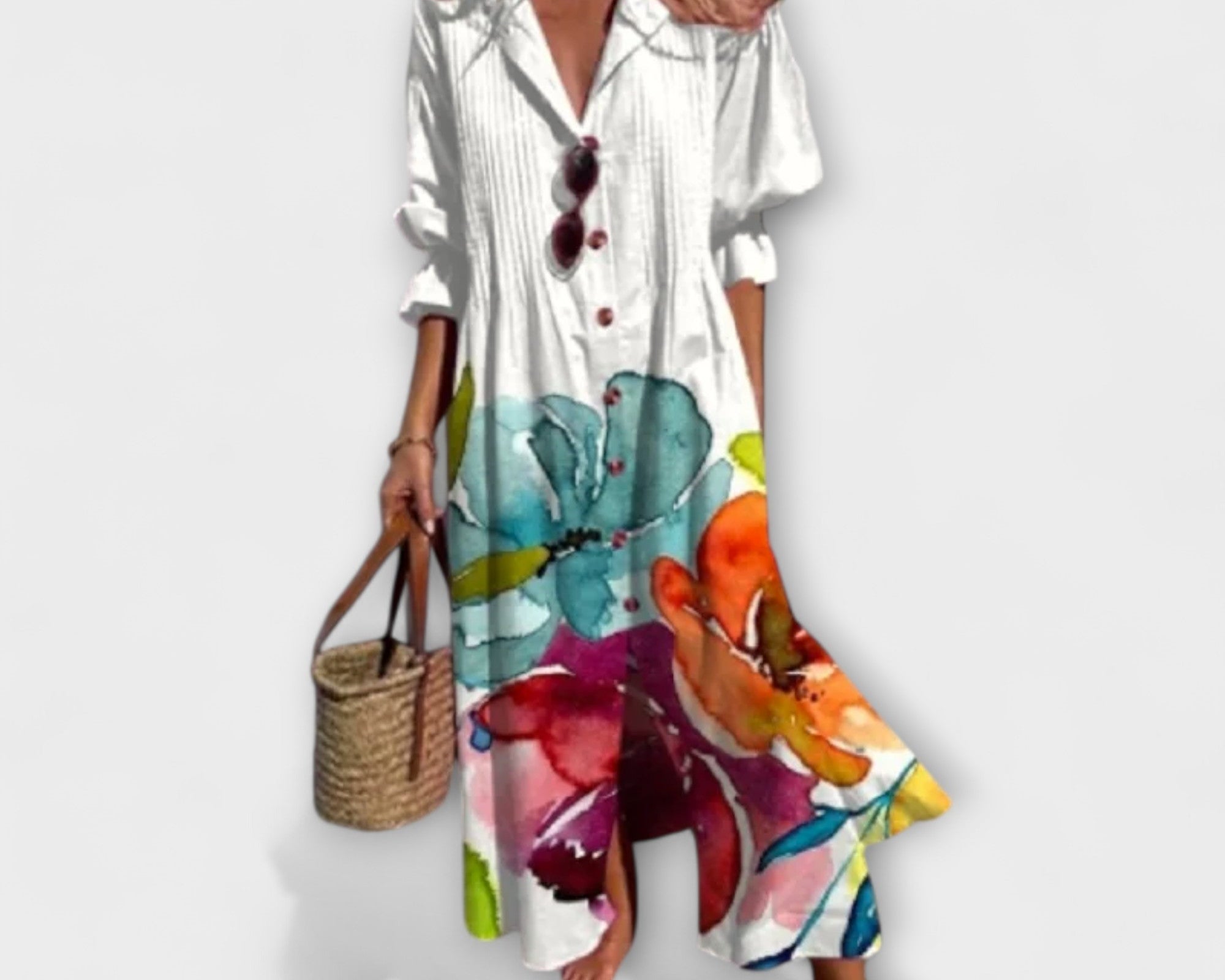 Lila - Lichotivní maxikabát s pokrytím břicha