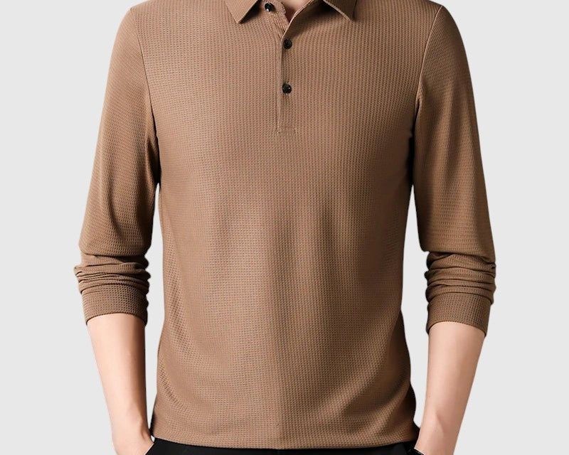 Libuše- Elegantní pénská polo košile s dlouhým rukávem