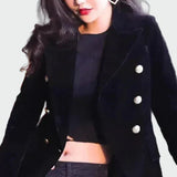 PERLA-Elegantní kabát černý