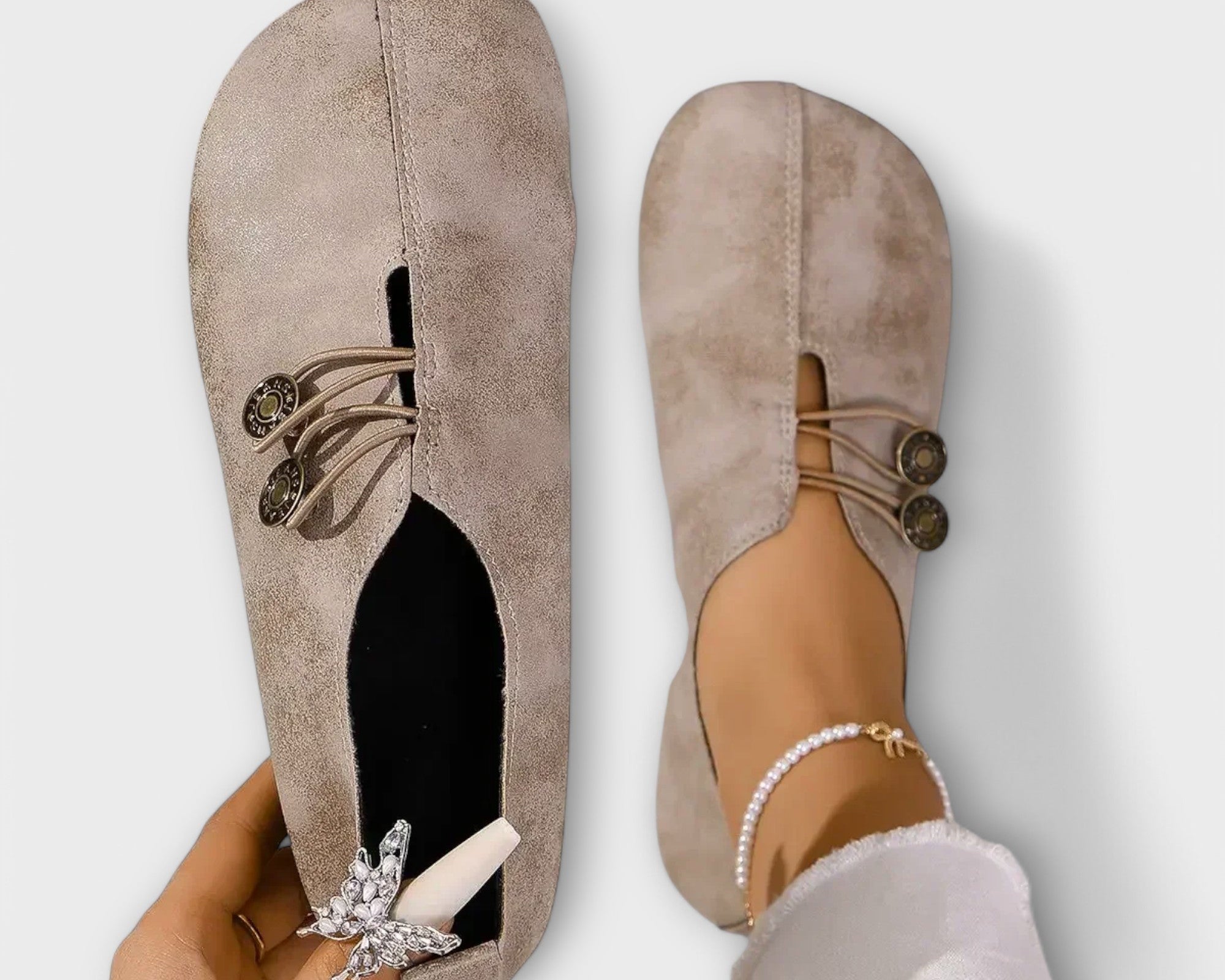 Milena - Semišové Mokasíny