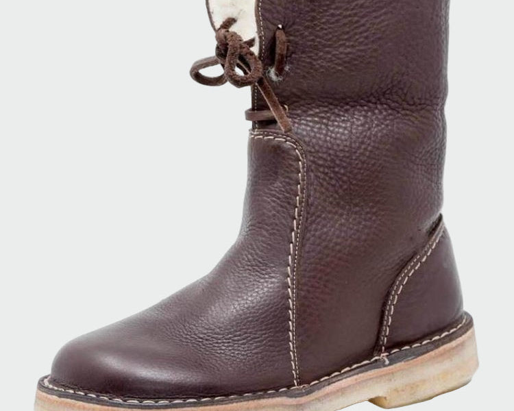 Voděodolné kožené boty s vlněnou podšívkou