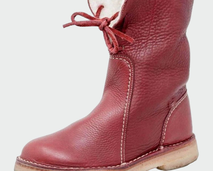 Voděodolné kožené boty s vlněnou podšívkou