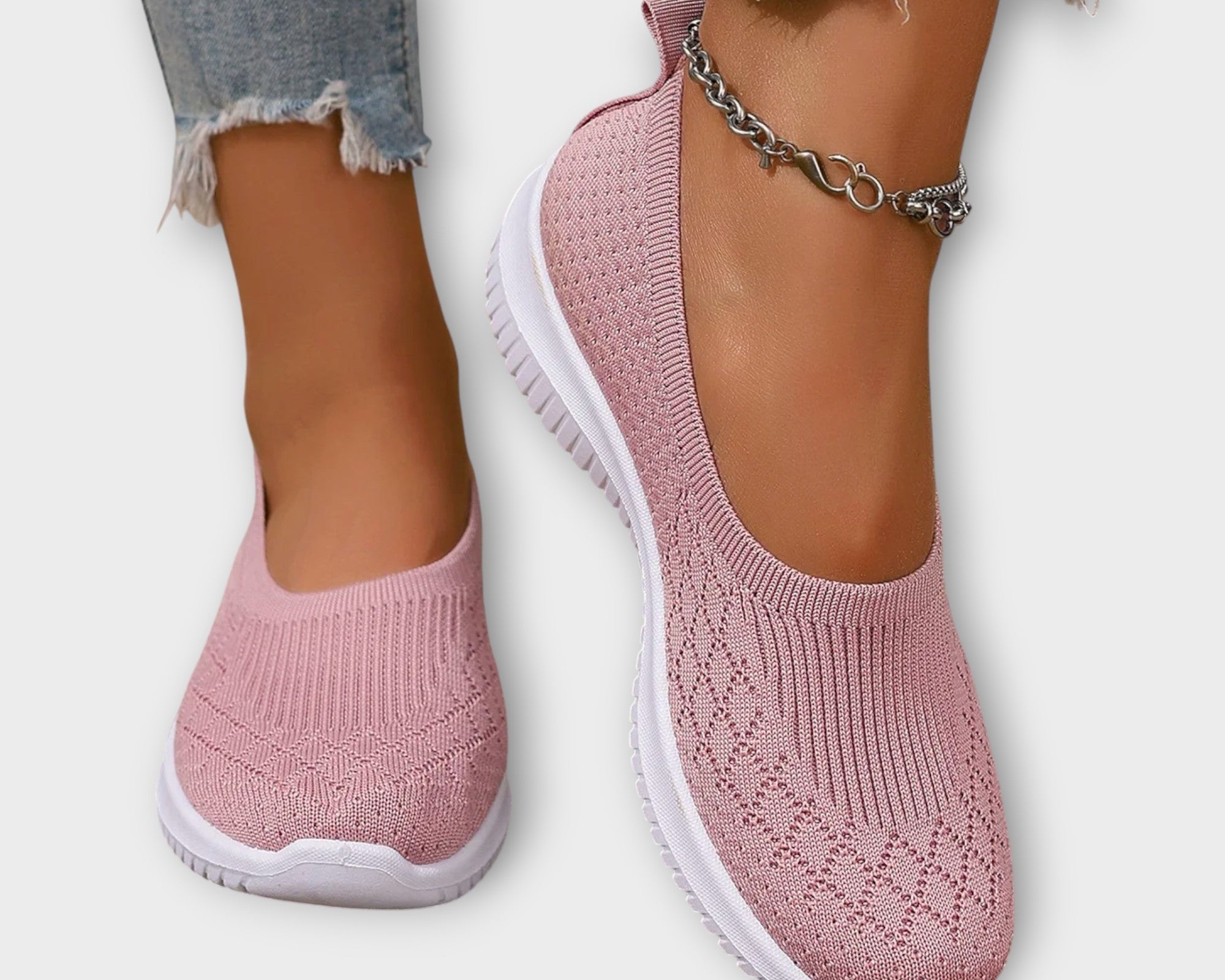 Pletené baleríny s protiskluzovou podrážkou