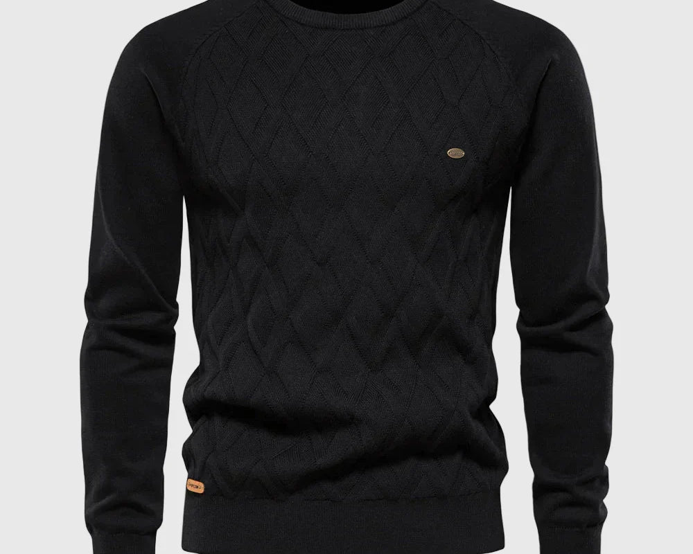 Huberd | Pánský svetr s kostkovaným vzorem