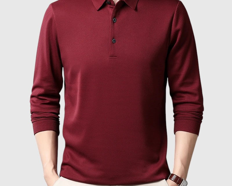 Libuše- Elegantní pénská polo košile s dlouhým rukávem