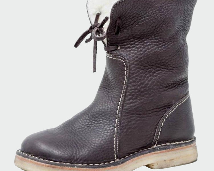 Voděodolné kožené boty s vlněnou podšívkou