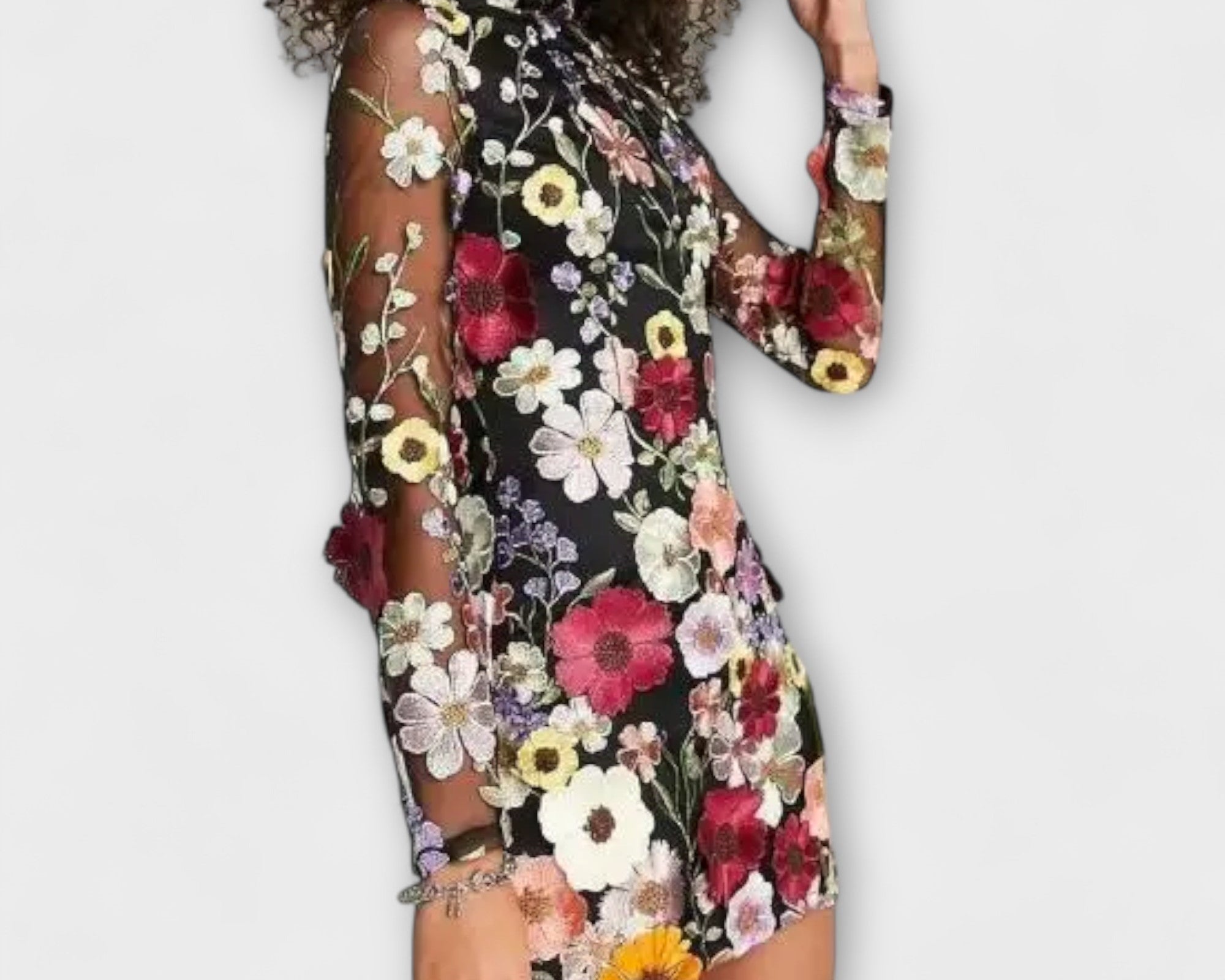 Dolores - Šaty s 3D květinovým vzorem