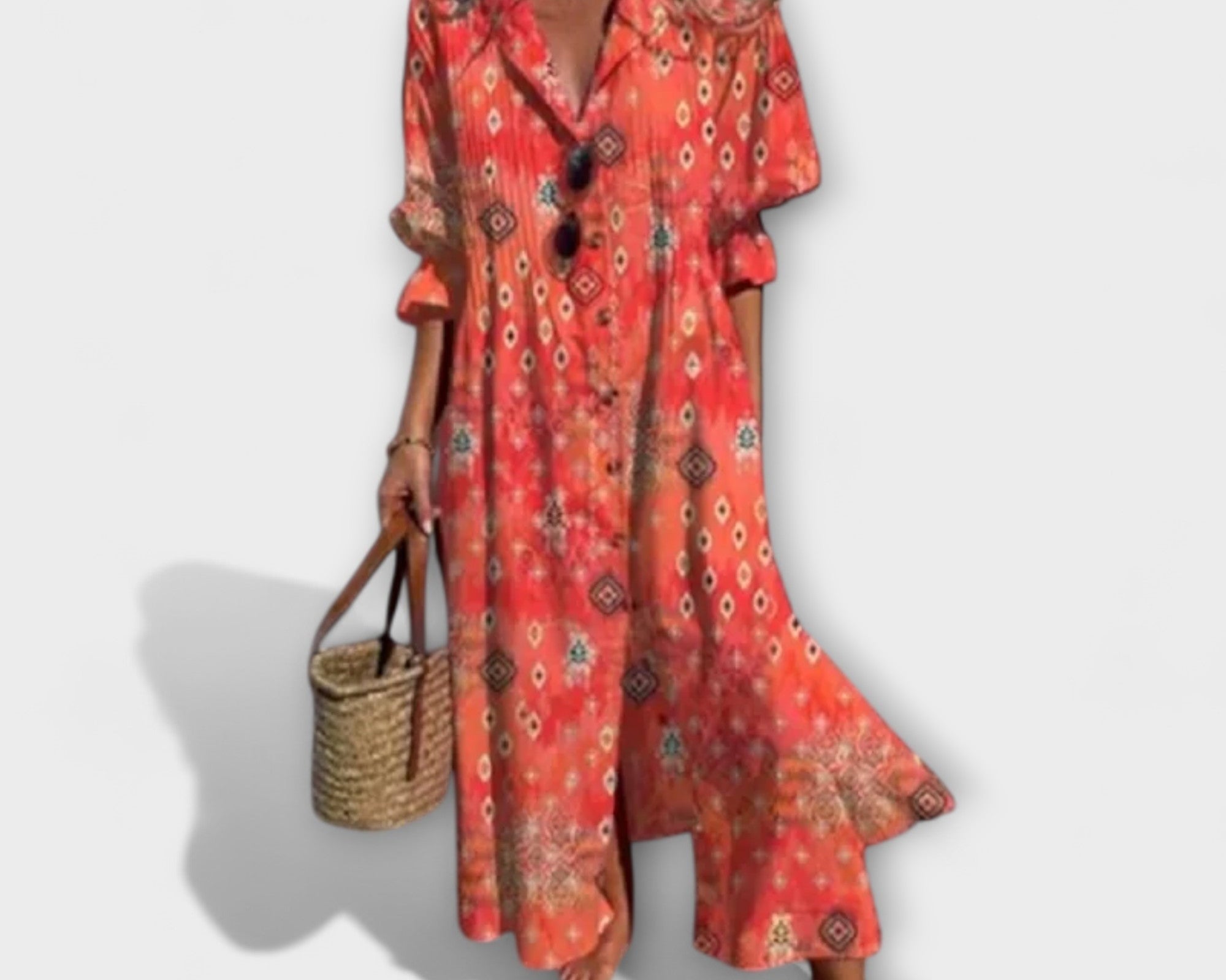 Lila - Lichotivní maxikabát s pokrytím břicha