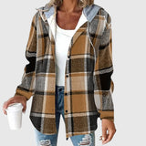 Maya – Kostkovaný ležérní kabát s kapucí