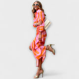 Clarissa - Pruhované Midi Košilové Šaty