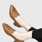 Tonette - Měkké veganské kožené vyšívané lodičky