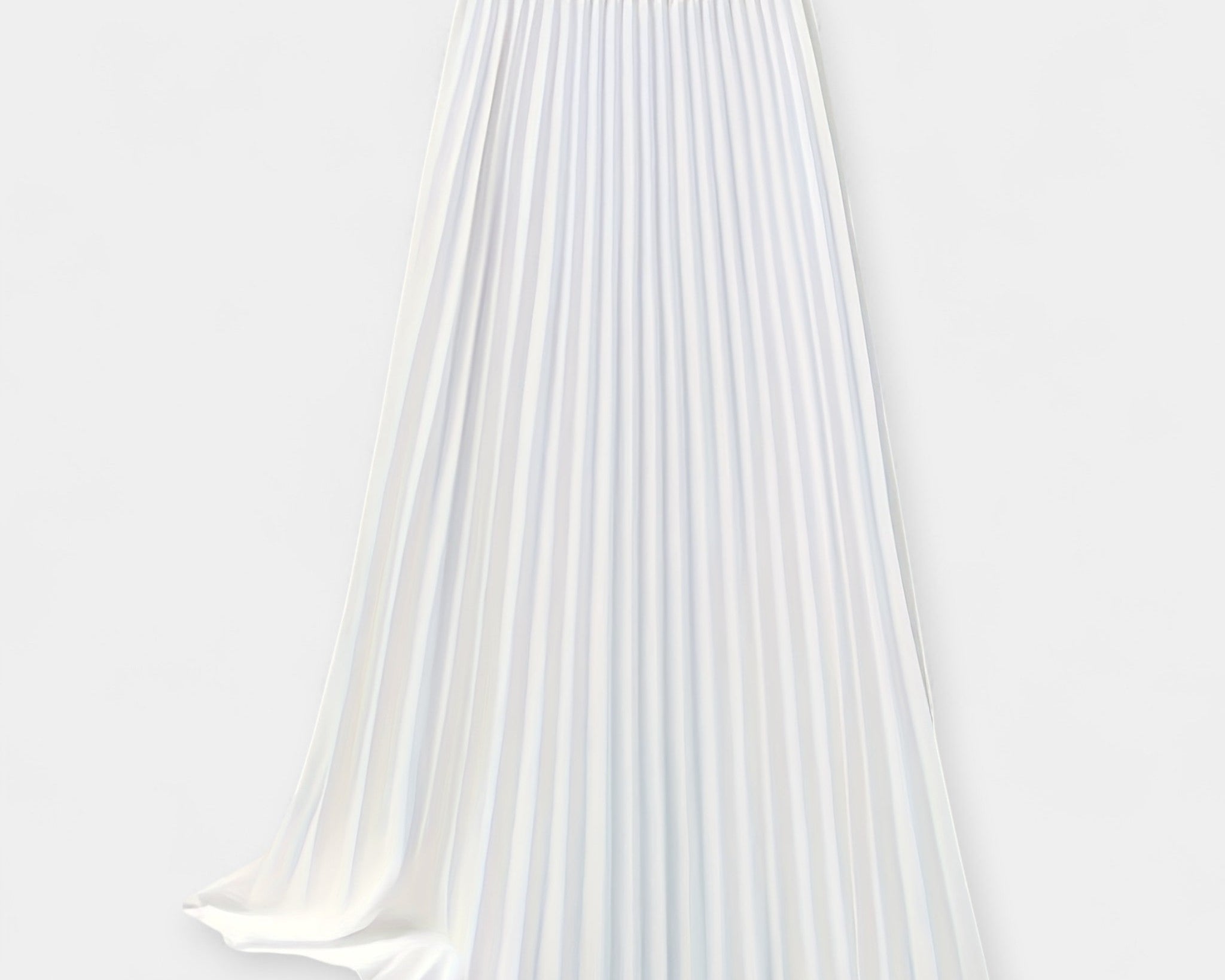 Dlouhá plisovaná saténová sukně