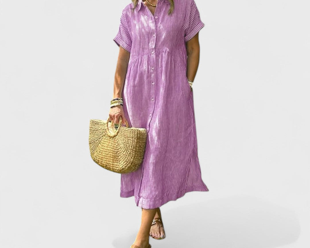 Angela - Vzdušné Pruhované Šaty