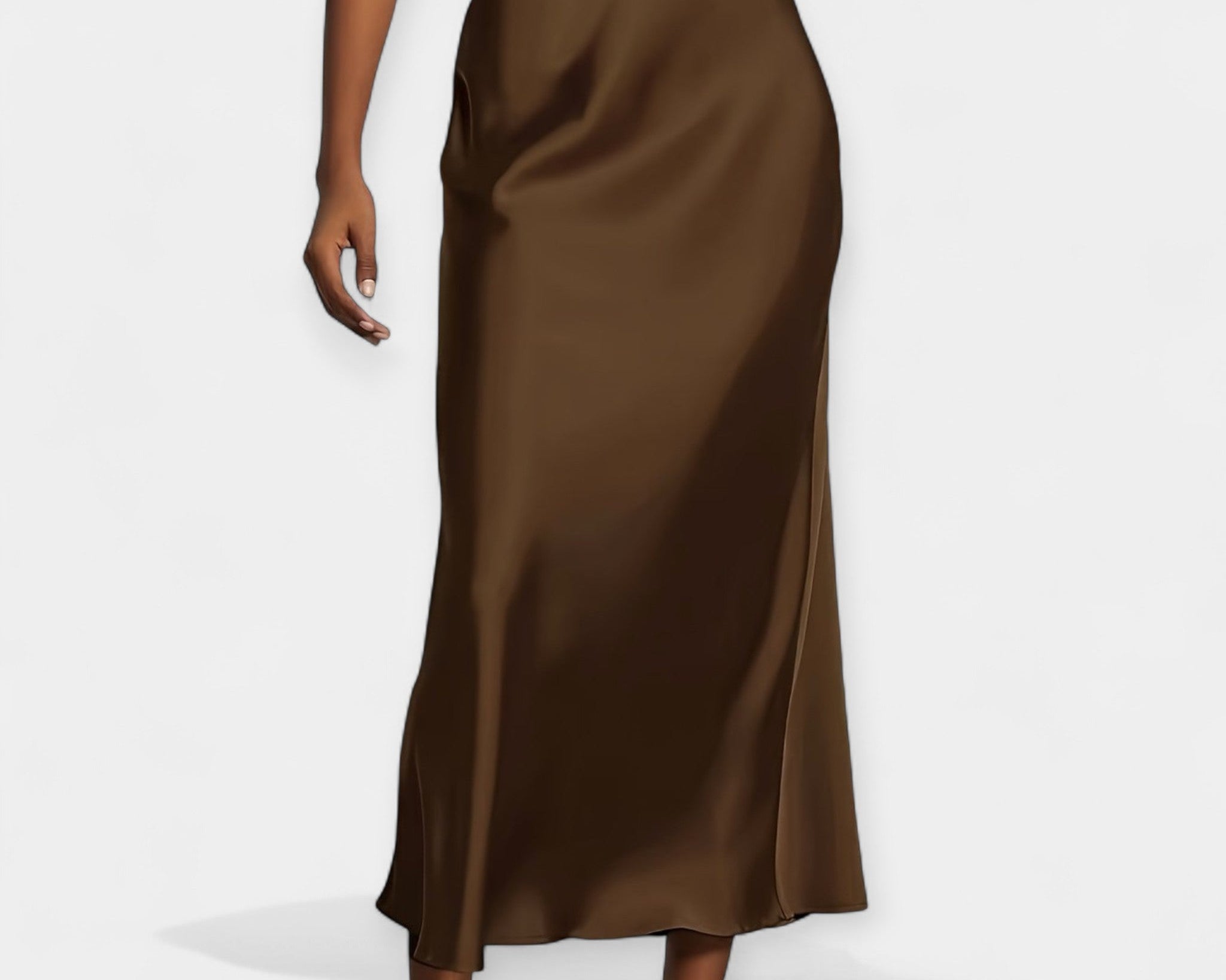 Vysoká střední midi sukně