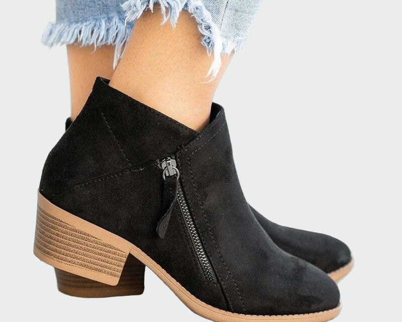 Prémiové ortopedické kožené boty na podpatku na zimu