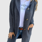 Giselle – Dlouhý pletený kabát s kapucí