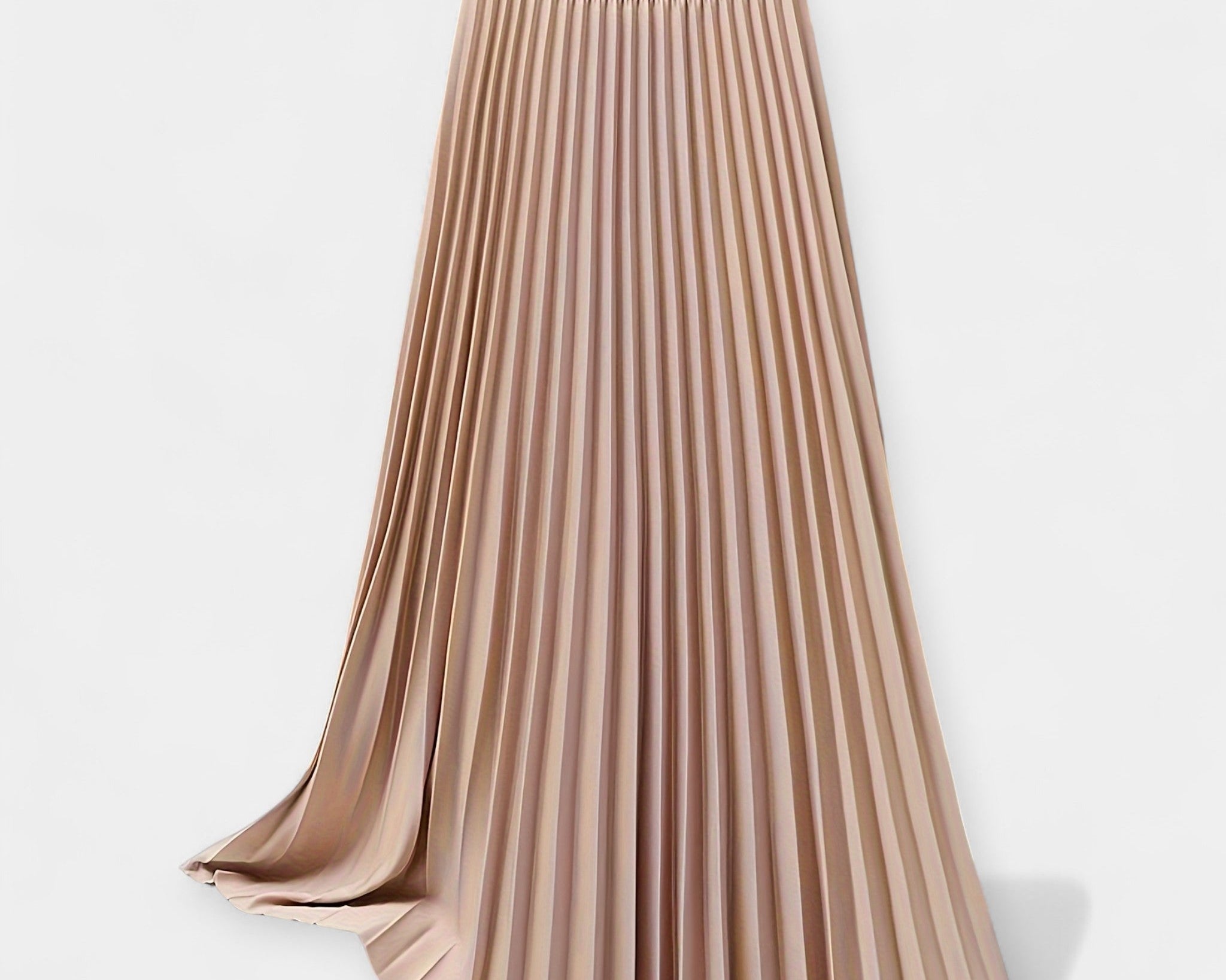 Dlouhá plisovaná saténová sukně