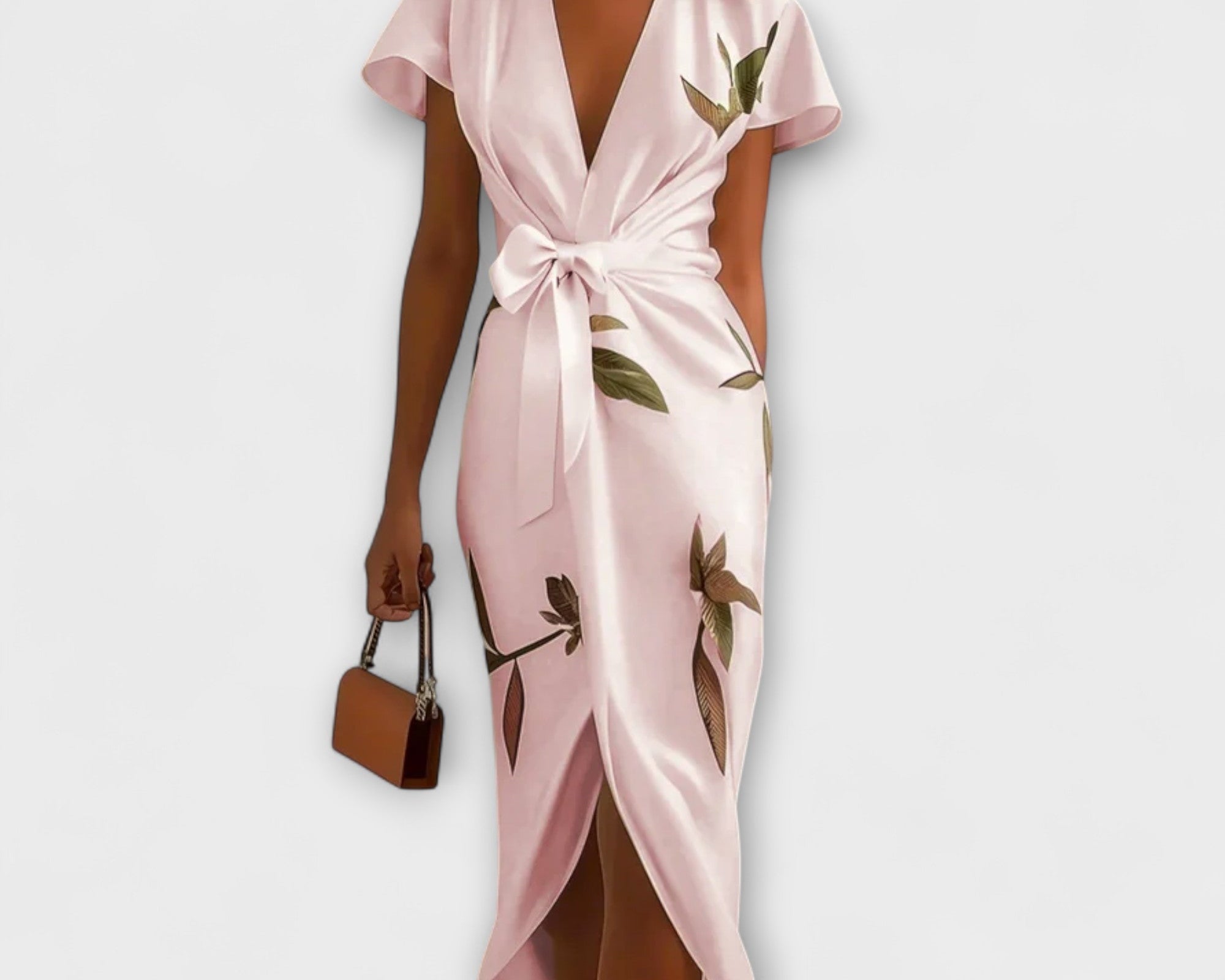 Saténové zavinovací šaty