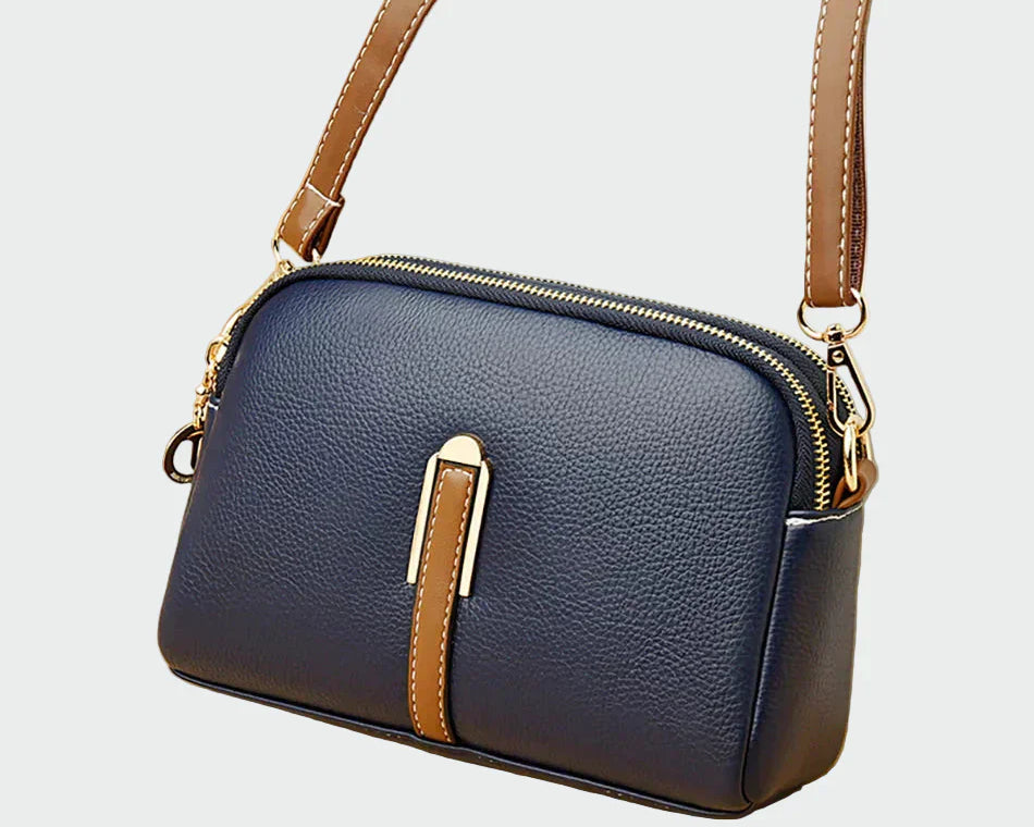 Elegantní kožená kabelka chleby ramen