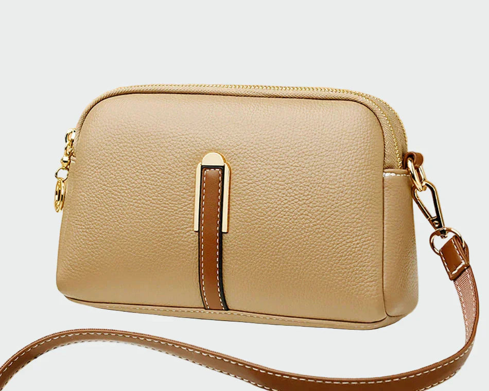 Elegantní kožená kabelka chleby ramen