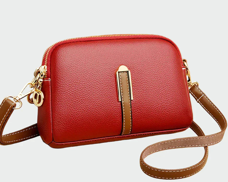 Elegantní kožená kabelka chleby ramen