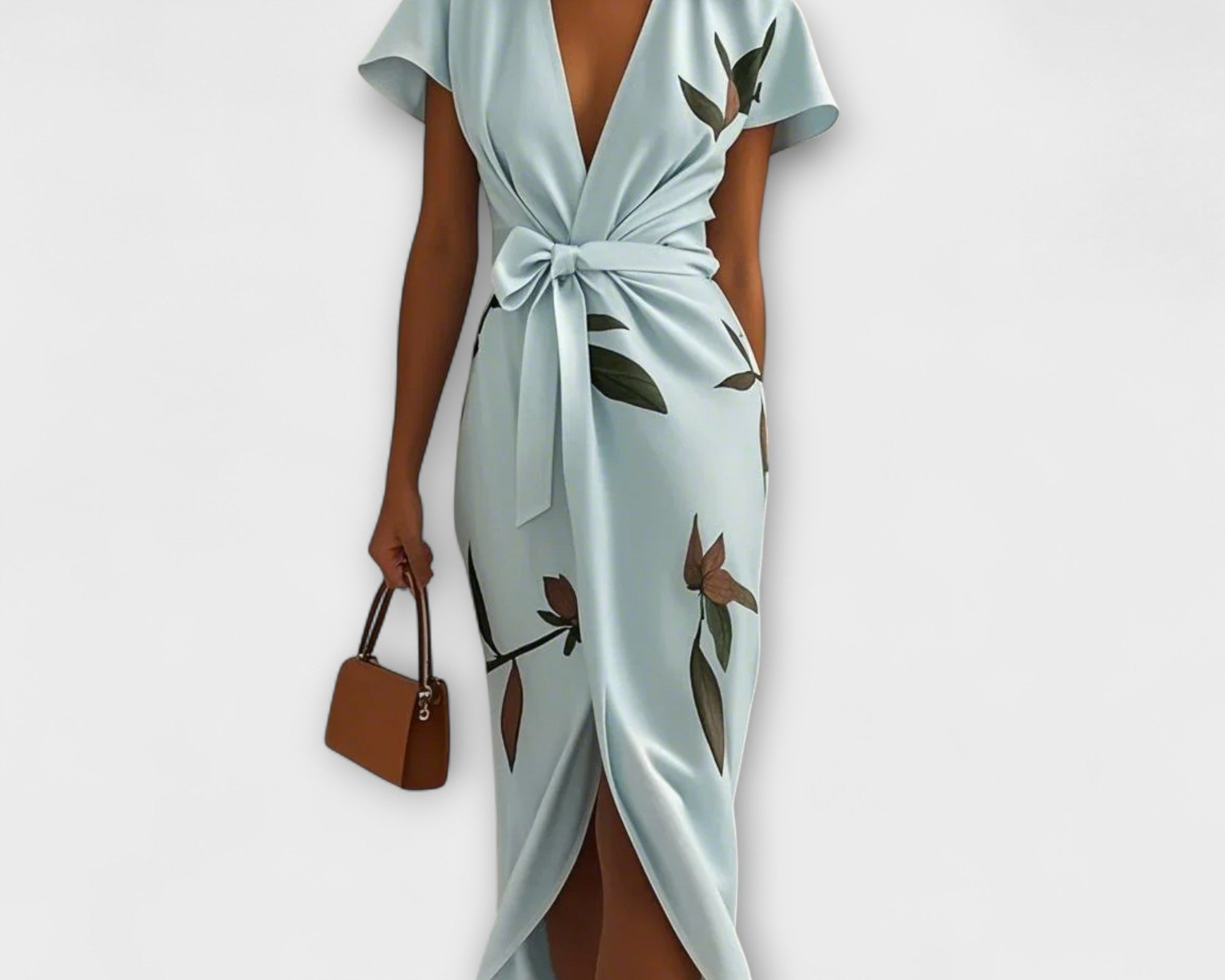 Saténové zavinovací šaty