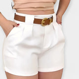 Vysoké Páskové Plisované Šortky