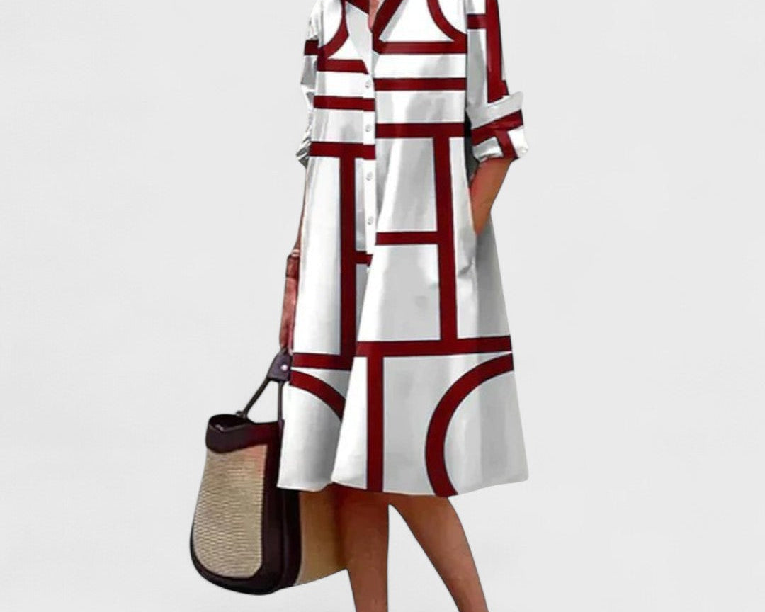 Stella - Geometrické Elegantní Šaty