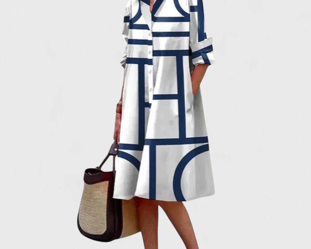 Stella - Geometrické Elegantní Šaty