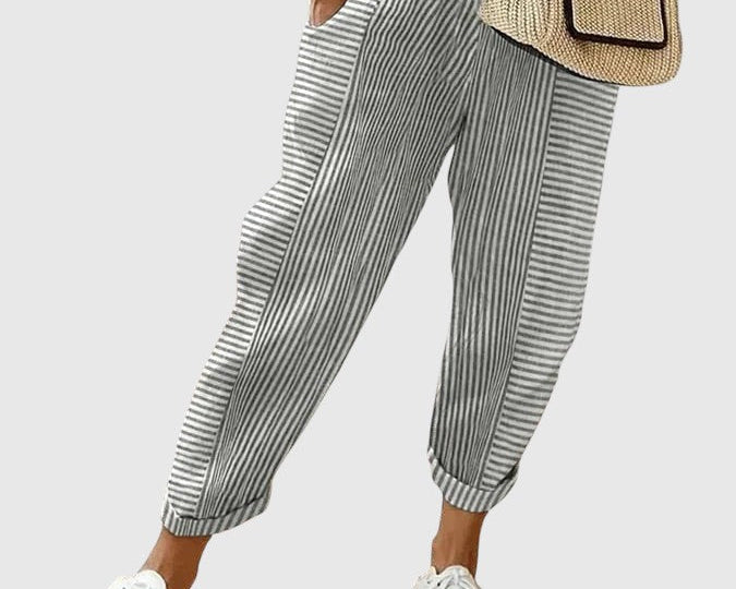 Nina – Elegantní pruhované kalhoty 