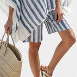 Sada pruhovaných Nancy s oversized tričkem a elegantními šortkami