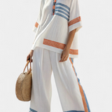 Biblio etnické soupravy Daisy s modrými um oranžovými detaily – jedinečný um živý styl