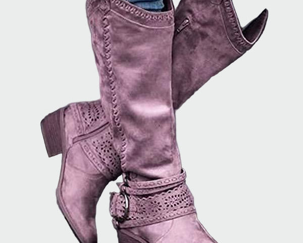 Retro kožené kovbojské boty