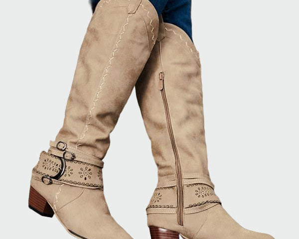 Retro kožené kovbojské boty