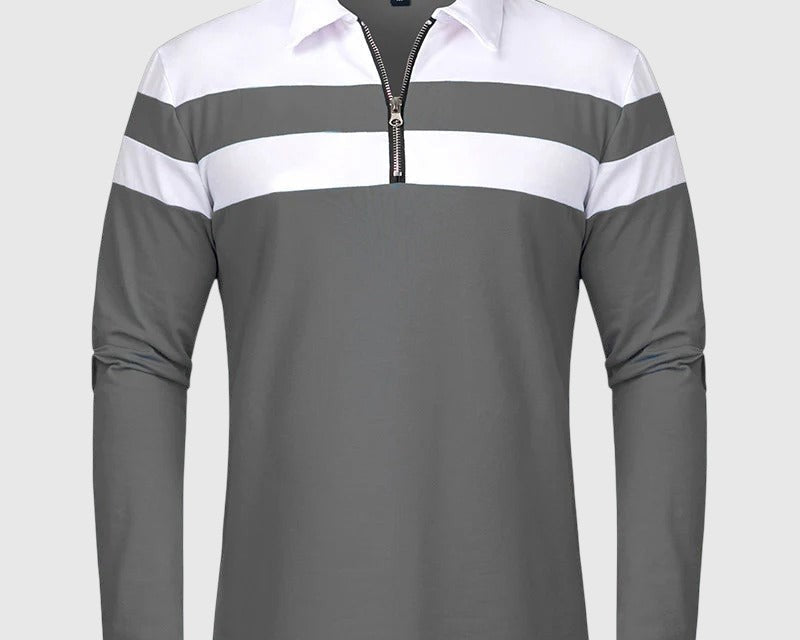 Perla- Elegantní svetr se zipem a pruhy