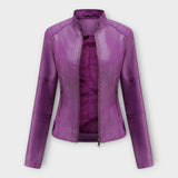 Elegantní kožené sako s moderním střihem a nadčasovým stylem 