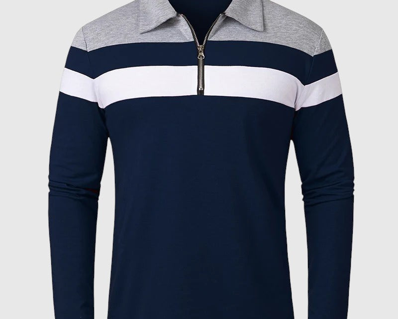 Perla- Elegantní svetr se zipem a pruhy