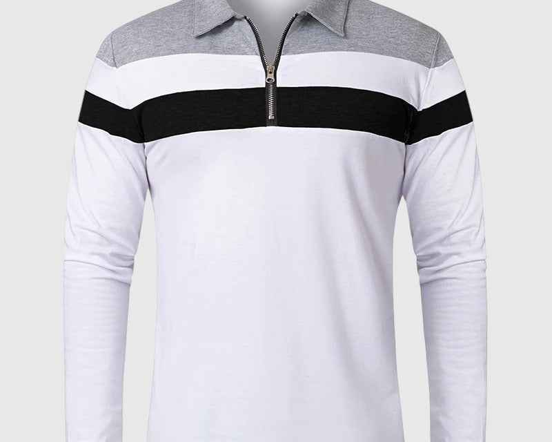 Perla- Elegantní svetr se zipem a pruhy