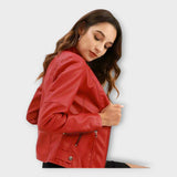 Elegantní kožené sako s moderním střihem a nadčasovým stylem 