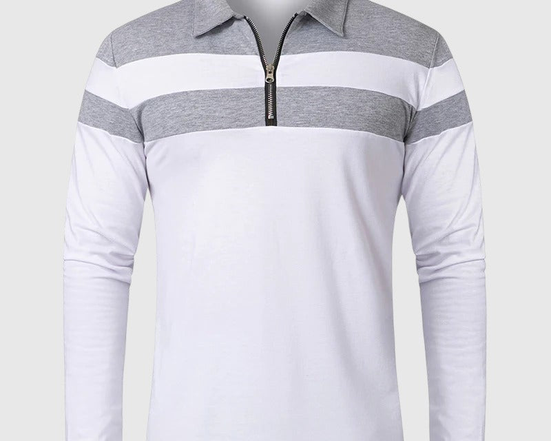 Perla- Elegantní svetr se zipem a pruhy