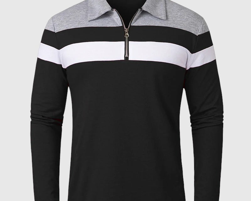 Perla- Elegantní svetr se zipem a pruhy