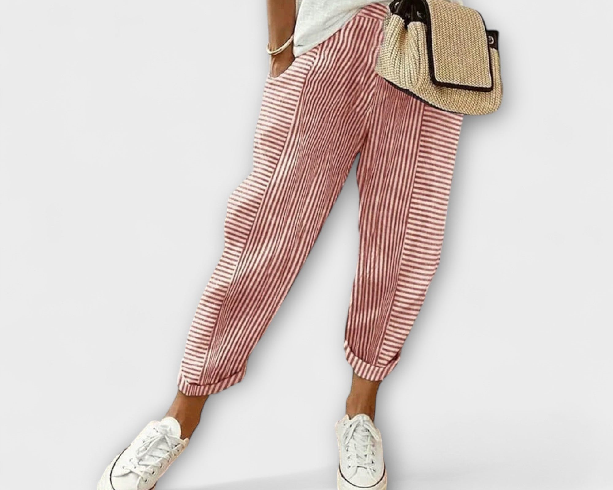 Sanne - Pohodlné pruhované kalhoty