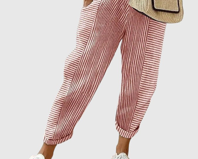 Nina – Elegantní pruhované kalhoty 
