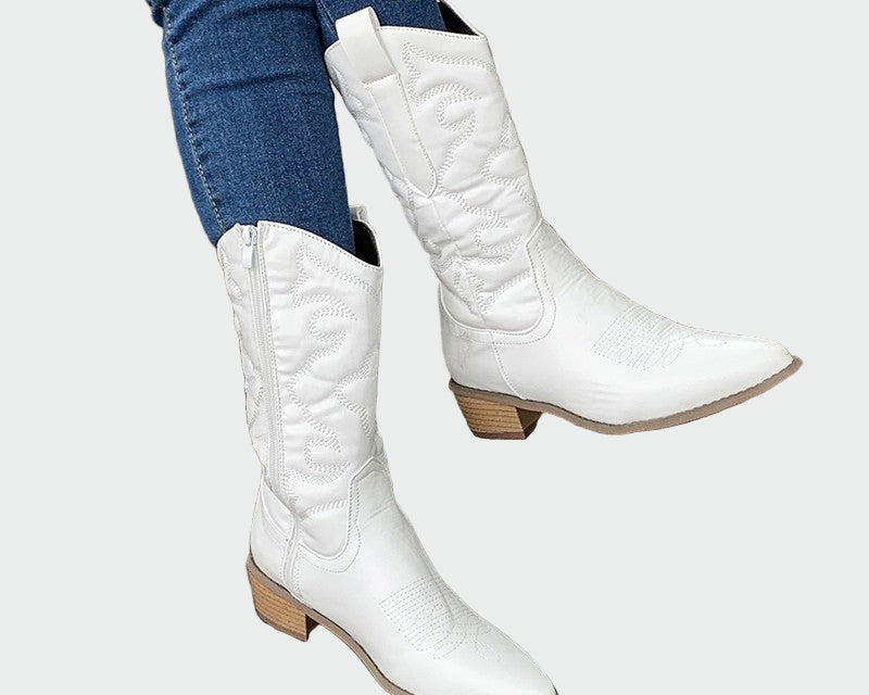 Metalické kovbojské boty